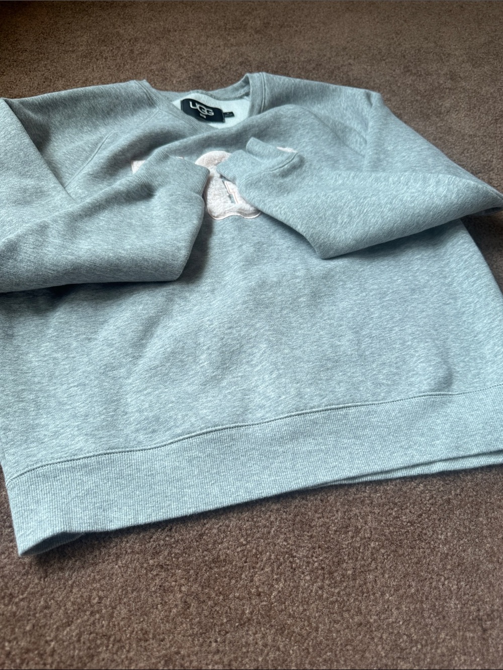 UGG Light Gray Fleece-Lined Crewneck Sweatshirt - Picture 4 of 7